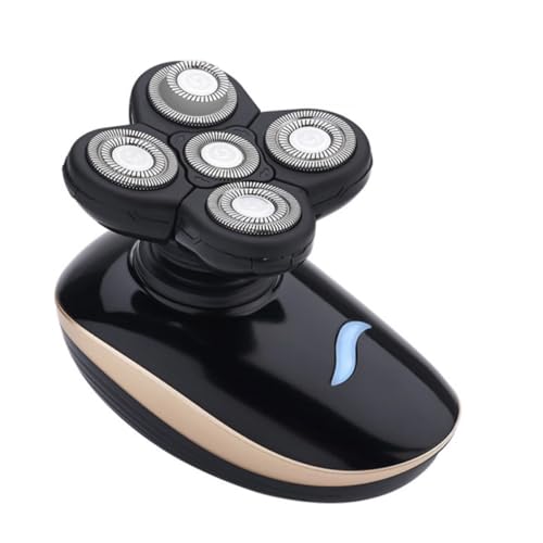 IDEANATEGRATE Afeitadora Eléctrica Rotativa Cinco Cabezales Flotantes Independientes para Hombres, Recargable y Lavable en Seco y Húmedo y Cuerpo de Plástico y Metal