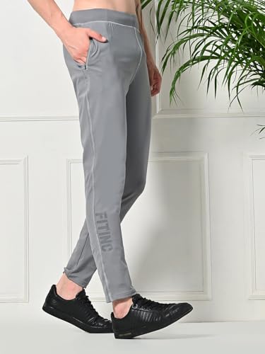 Image of FITINC Men's Stretchable Track Pant for Gym with Zipper Pockets