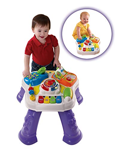 VTech - Mesita parlanchina 2 en 1, Juguete para bebes +9 meses, Mesa de actividades con panel extraíble, 6 zonas interactivas, multicolor, embalaje sostenible, SPB, versión ESP (3480-148067)