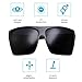 grinderPUNCH All Black Limo Dark Rectangular Flat Top Mob Oversized Sunglasses