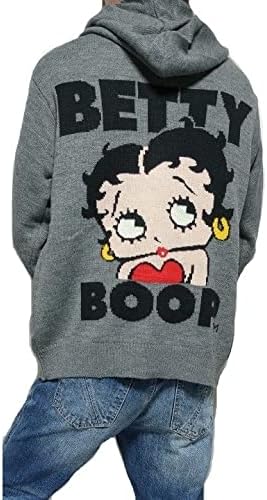 Amazon Co Jp ベティーブープ ベティちゃん 服 グッズ ベティ ブープ パーカーフード ニット ジップ ジャケット メンズ セーター 通販 メンズファッション トップス ブラック グレー オフホワイト Betty Boop サイズm L Xl 服 ファッション小物