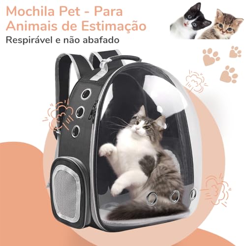 Bolsa De Transporte Ventilado Conveniente Para Passeios Acrílico Visão Panorâmica Mochila Pet Cachor