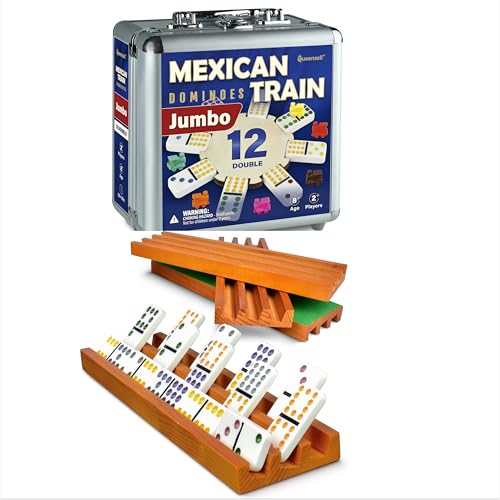 Set de Dominó Jumbo Doble 12 Queensell con Soportes