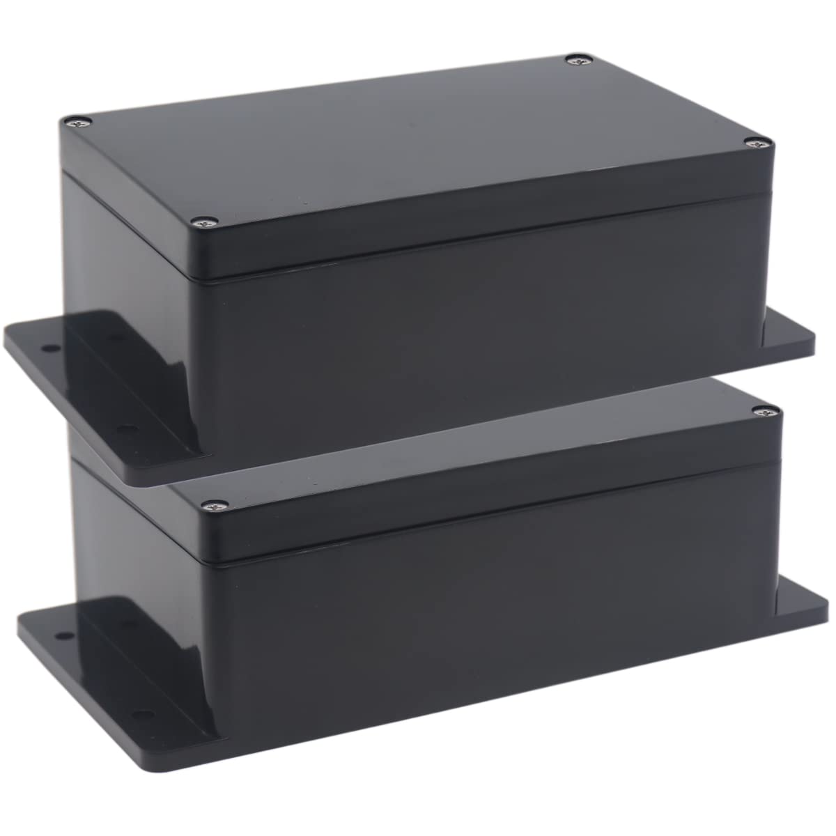 Watertight Junction Box, IP67 Waterproof Project Box Durable ABS Plastic Electronic Enclosure Case for DIY Electrical Project with Wall Fixed Ear 7.87" x 4.72" x 2.95"(200 x 120 x 75 mm) 2Pcs