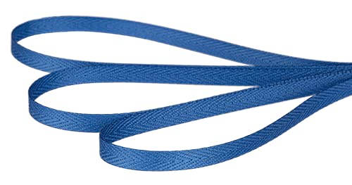 Joycrosso Herringbone Tape Twill Ribbon Soft Handle, Great for Gift Wrapping Craft Sewing 6mm x 22 Meters - Royal - Image 3