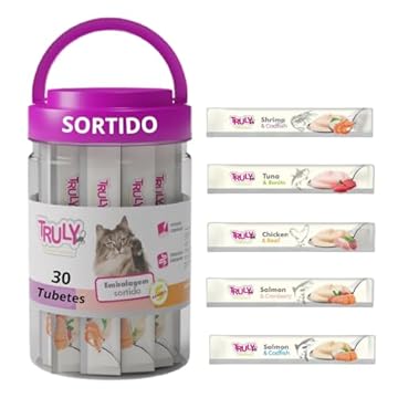 Petisco para Gato Truly Creamy Churu Cremoso Pote 30 Tubetes 100% Variado 5 Sabores - Sabor Sortido - 14gr x 30 420gr