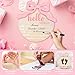 Whaline 2Pcs Baby Announcement Wooden Signs 3D Pink Bow Hello World Newborn Name Sign She' Here Welcome Board with Hand & Footprint Ink Pad for Baby Girl Birth Shower Photo Prop