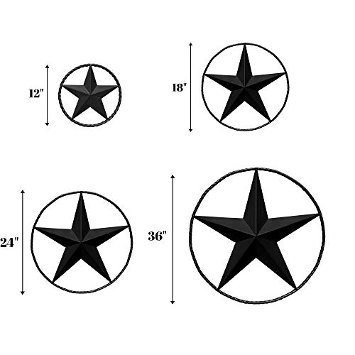 Ecorise Dark Bronze Barn Star – Metal Stars For Outside, Texas Star Metal Wall Décor For House, Iron Rustic Vintage Decoration, Western Country Home Farmhouse Wall Art Outdoor Decorations (18") #TOP5