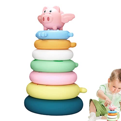 Empilhar Brinquedo Círculo De Aninhamento, Coluna Educacional Brinquedo para o Desenvolvimento Inici