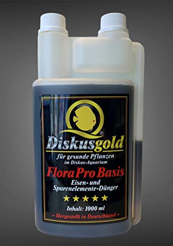 Diskusgold FloraPro Basis 1000ml Basisdünger | Eisendünger | Volldünger für grandiosen Pflanzenwuchs | Dünger | Pflanzendünger | Diskus Aquarium | Pflanzen Düngung
