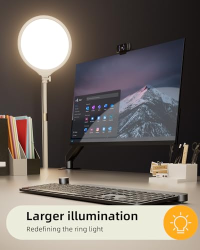 Image of 10.5 inch Ring Light with Stand and Phone Holder, 69 inch Tripod for iPhone | with Light Professional Led Full Screen Ringlight for Video Recording /Make up /Streaming for YouTube, Tiktok (White)