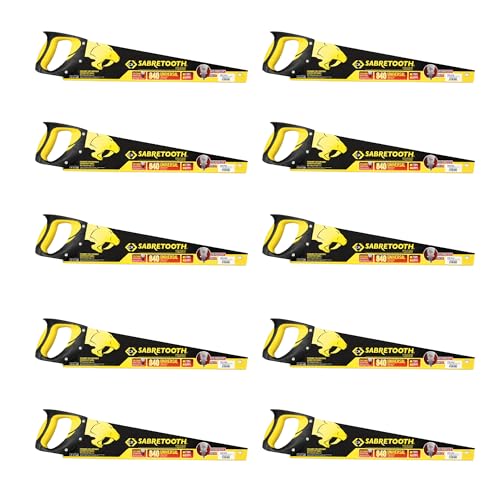 C.K Tools Sabretooth Trade Handsaw Set 10 Piece, Universal Wood Hand Saw Range, Triple Ground Teeth, 20in 500mm SK5 Steel Blade, Cushion Grip Handle, Panel Rip Crosscut Carpentry CK T0840 20
