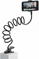 Suporte Flexível 360° para Celular e Tablet – Braço Articulado com Base Espiral, Ajustável, Ideal para Cabeceira, Mesa, Escrivaninha e Cama