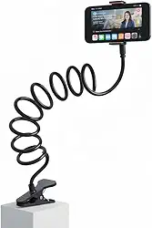 Suporte Flexível 360° para Celular e Tablet – Braço Articulado com Base Espiral, Ajustável, Ideal para Cabeceira, Mesa, Escrivaninha e Cama