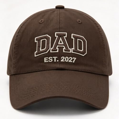 Mom Dad Est 2027 Hats Embroidered Adjustable Baseball Caps Curved Brim | Lettered Front With A Casual Shape For New Parents, Pregnancy Announcements, Baby Shower Gifts And Family Photo Outfits - image 3