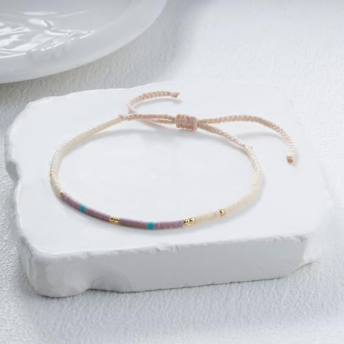 Image of KELITCH Boho Women Crystal Shell Beaded Friendship Bracelets Handmade Strand Bracelet Bangles Jewelry