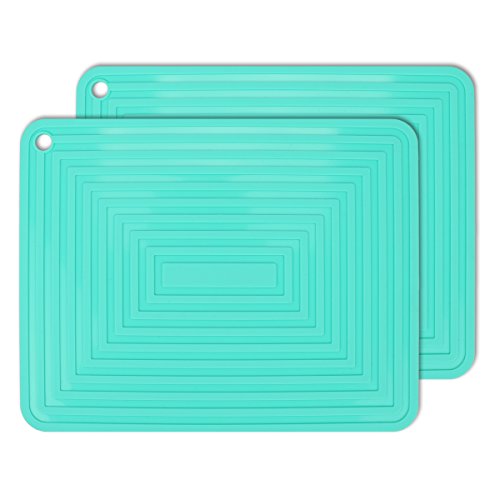 2 Pack Silicone Trivet Mats Hot Pads Pot Holder,9"x12" Non Slip Flexible Durable
