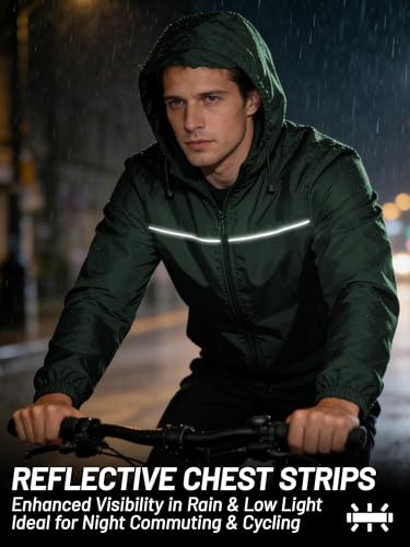 Image of SWISSWELL Mens Rain Jacket & Coats Packable Lightweight Waterproof Rain Shell Hooded for Golf Travel Hiking