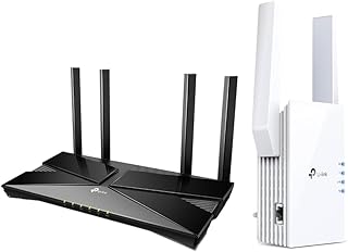 TP-Link AX1800 Whole Home Mesh Wi-Fi 6 System Set, Coverage up to 4 rooms, (Archer AX23 and RE605X), 5+1 Gigabit Ports, Dual Band Wi-Fi, Ideal for Gaming Xbox/PS4/Steam and 4K, Easy Setup