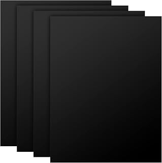 FUNSUEI 4 Pieces 12 x 16 x 1/8 Inch Black ABS Plastic Sheets, Moldable Plastic Sheets with High Tensile for Crafts, DIY, Signs, Decor, Photography Backdrop