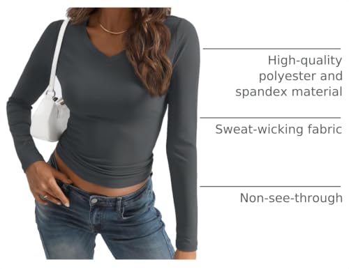 Image of Trendy Queen Womens Long Sleeve Shirts 2026 Fall Fashion Basics Crop Tops