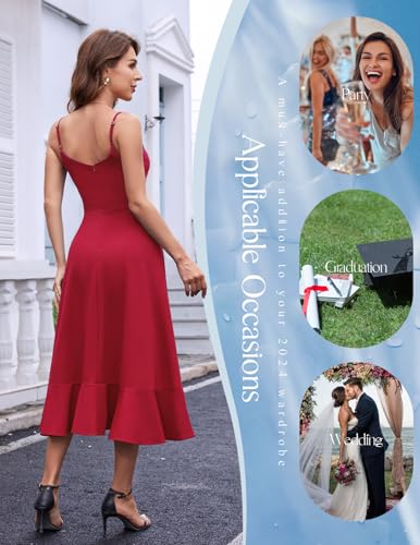 Image of DRESSTELLS Women's Cocktail Dresses, Formal Wedding Guest Graduation Party High Low Dress