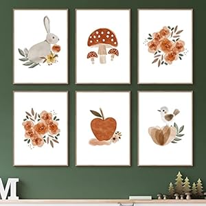 Cartoon Konijn Vogel Bloemen Canvas Schilderij Kwekerij Muur Kunst Foto’s Dieren Posters en Prints Kinderkamer Decor…
