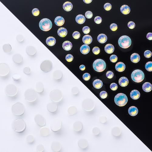Image of F White Flatback Rhinestones, Glass Rhinestones for Nail Art and Craft, Glue Fix, Loose Crystal Gemstones(F White, SS8, 1440pcs, 2.3-2.5mm)