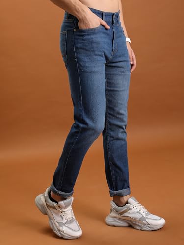 Image of Highlander Men's Straight Fit Jeans | Mid Rise | Stretchable | Sleek & Contemporary | Designed for Comfort & Ease of Movement| Jeans for Man