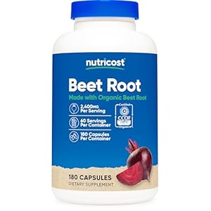 Nutricost Beet Root 2400mg, 180 Capsules – CCOF Certified Made with Organic Beet Root, Superfood, 60 Servings