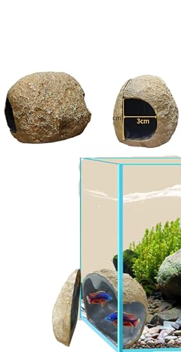 Aquarium Cave - Magnetic Design for Easy Viewing, Hideout Decoration for Parrotfish, Cichlids, Small Fish Breeding, Shrimp Nest
