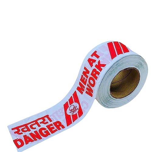 Image of SINGHAL Caution Tape Roll 200 Meter 3 inch Inch Red and White, Barricade Tape Non-Adhesive Warning Tape Waterproof Polyethylene Material 200 mtr (200 mtr Combo Pack of 3)