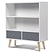 IDMarket - Bibliothèque Effie scandinave Bois Blanc et Gris
