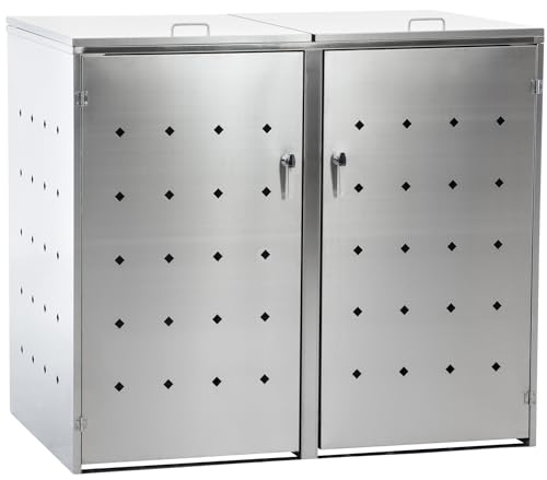 Mülltonnenverkleidung Nelli Aus Aluminium I Mülltonnenbox Anthrazit I Unterstand Für 2-3 Mülltonnen Bis 240 Liter