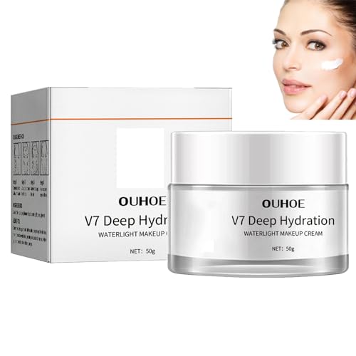 Deep Hydration Waterlight Makeup Cream,Moisturizer Toning Light Cream,Face Moisturizer Cream,V7 Moisturizing Tone-Up Cream for All Skin Type Face,Skin Brightening 50g