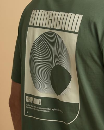 Image of Nobero Men's Oversized Graphic T-Shirt for Men | Soft Cotton | Drop Shoulder Relaxed Fit | Printed Casual Tshirt for Men