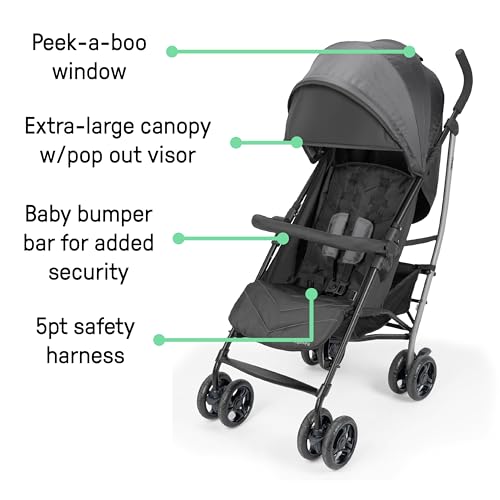 Image of Ingenuity 3Dlite Jewel Convenience Stroller - Lightweight Folding Stroller with Car Seat Compatibility, Extra-Large Canopy & Storage