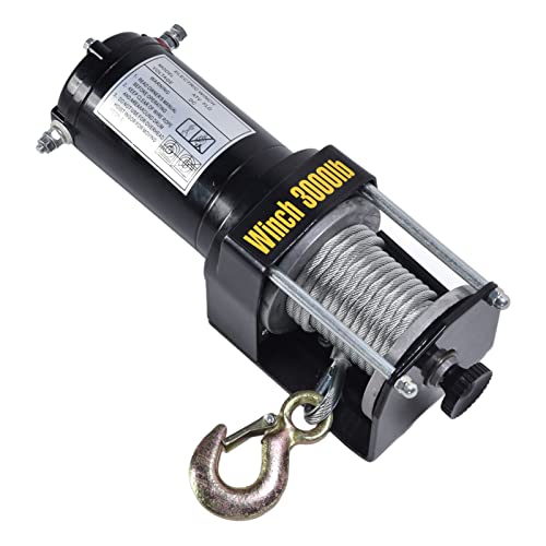 Winch eléctrico 3000LBS con cable y gancho de aleación miniatura 4
