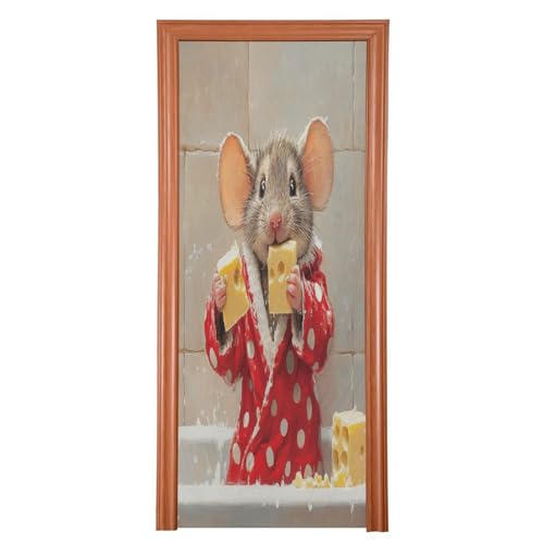 FLildon Bathrobe Mouse Door Cover Decoration, Party Accessory Porch Decor for Festive Ornament Room Door Covers 36 x 98 Inch