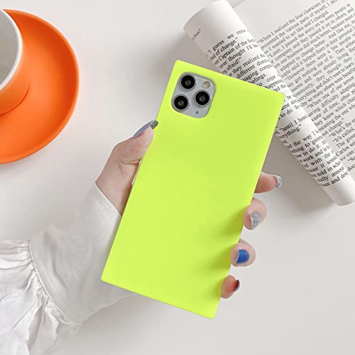 Coque mince iPhone 14 Pro Max carrée jaune fluo protection chic