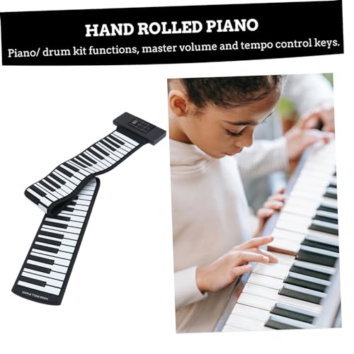 Toyvian 1 Jeu De 88 Rouleaux 88 Touches De Piano Instrument De Piano à 88 Touches Piano Pliable 88 Touches Piano Électronique Portatif Piano à Clavier En Silicone Plastique Black - Les Beatles, Paul McCartney, John Lennon, RIngo Starr, George Harrison Toyvian 1 Jeu De 88 Rouleaux 88 Touches De Piano Instrument De Piano à 88 Touches Piano Pliable 88 Touches Piano Électronique Portatif Piano à Clavier En Silicone Plastique Black – Image 3