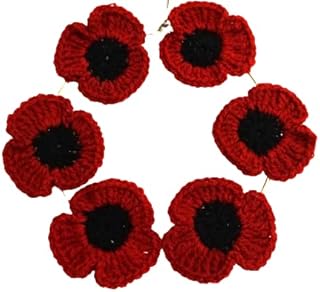 Poppy Wreath, Hanging Window Decoration, Hanging door decor, Handmade crochet poppy wreath, wall hanging Poppy, Red Poppy wreath