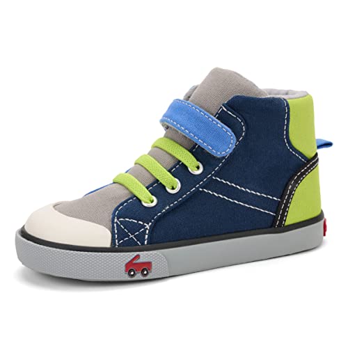 See Kai Run Dane - Lightweight High-Top Sneakers For Boys - Blue/Multi, Toddler 8 #TOP22