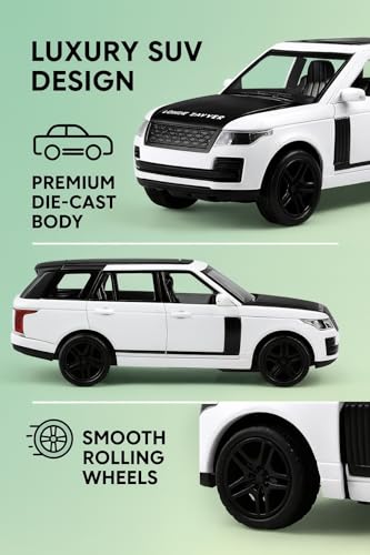 Image of 1:36 Scale Range Rover Toy Car - Die-Cast Alloy Pull-Back SUV Model with Lights & Sound, Openable Doors - Metal Toy Car for Kids, Boys & Collectors 【Color As Per Stock】