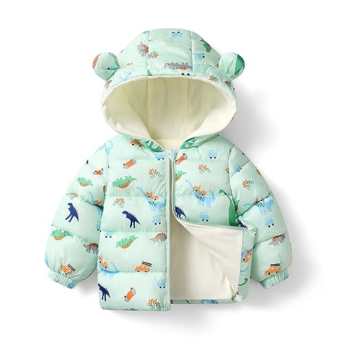 sfdgfhyf Baby Boys Girls Winter Coat Toddler Hooded Puffer Jacket Fleece Lined Bubble Coat Zipper Cute 𝐂artoon2