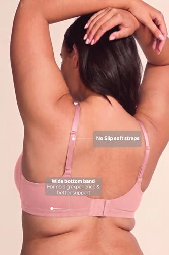 Image of Van Heusen Women's Cotton Minimiser Bra | Non‑Padded | Wireless | Full‑Coverage | Reduces bust size by 1.5inches | Double‑Lined laminated cups for superior hold | High‑Stretch Cotton | Anti‑Bacterial Tech | Keeps you dry and Fresh | Sweat Absorbent | Fabric Straps for better support | Style 22011