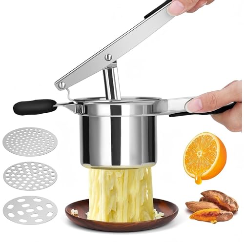El Mejor Listado de Prensa patatas disponible en línea para comprar. 47 Picadora Manual, Triturador de Patatas de Acero Inoxidable Herramienta Desmontable de Alimentos para Tomates Zanahorias Ajo Ensalada Sals