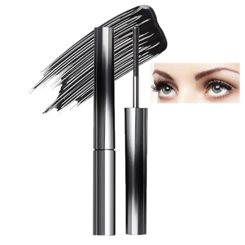 Iron Wand Mascara, Metal Wand Black Mascara, 3D Curling and Length Eyelash Iron, False Lash Effect,Smudge-Proof, Thick,Long Lasting, No Flaking, No Clumping