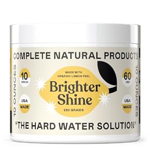 Brighter Shine – 60 Uses, Natural Lemon Dishwasher Additive & Citric Acid Cleaner, Hard Water Spots Remover