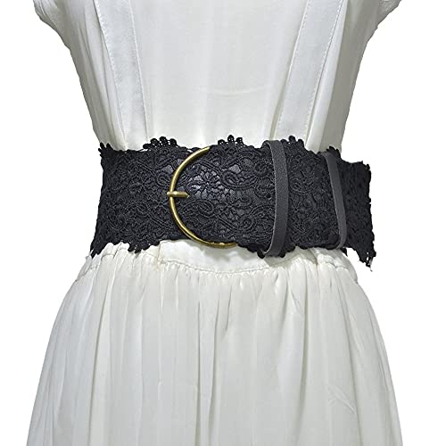 Lace Waist Belt Pin-Buckle Sweet Elegant Wrap Around Soft Leather Boho Corset for Womens Dresses Accessories3